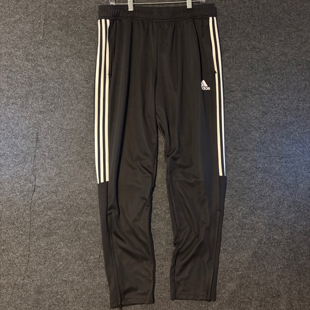 Adidas Mens XL Primegreen Aeroready Black White 3 Stripe Soccer Training Pants